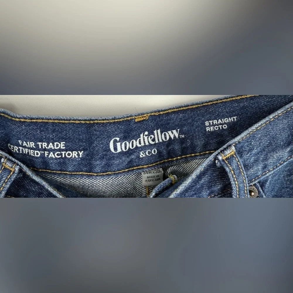 Goodfellow & Co. straight leg dark wash men’s jeans. Size 34wX30L - Picture 4 of 4